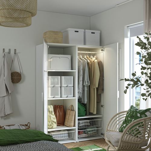IKEA - PLATSA, PLATSA wardrobe, white, 120x57x181 cm