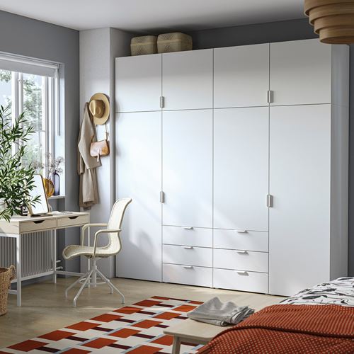 IKEA - PLATSA, PLATSA wardrobe, white, 240x57x241 cm