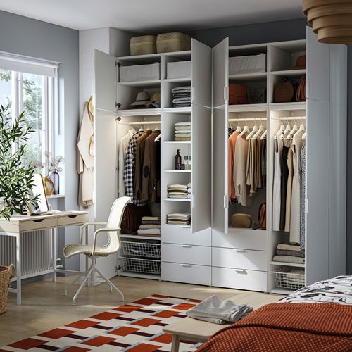 IKEA - PLATSA, PLATSA wardrobe, white, 240x57x241 cm