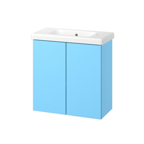 IKEA - ENHET/TVALLEN, wash-basin and cabinet, light blue, 64x33x65 cm