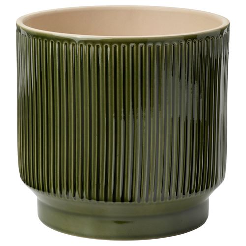 IKEA - HONUNGSPALM, stoneware plant pot, green, 19 cm