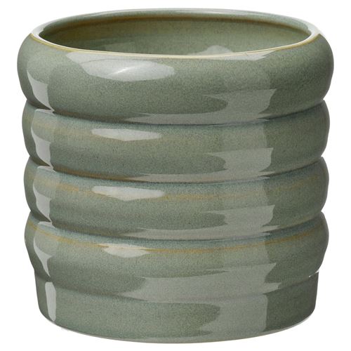 IKEA - HASSELBUKETT, stoneware plant pot, green, 9 cm