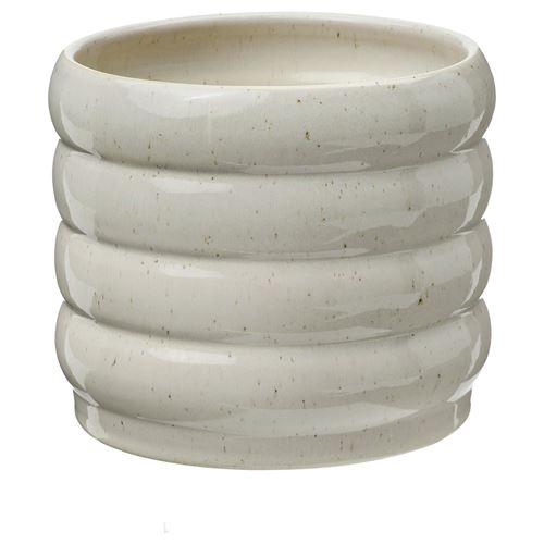 IKEA - HASSELBUKETT, stoneware plant pot, beige, 12 cm