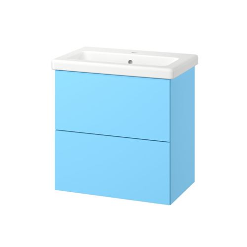 IKEA - ENHET/TVALLEN, wash-basin and cabinet, light blue, 64x43x65 cm