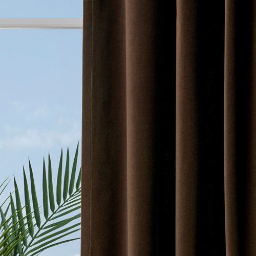 IKEA - SANELA, background curtain, 1 pair, dark brown, 140x300 cm