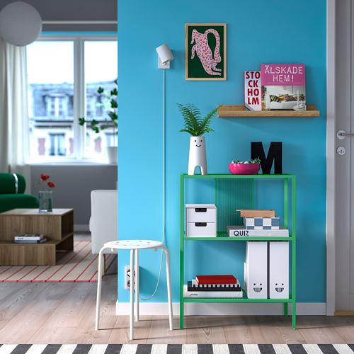 IKEA - BAGGEBO, open shelving unit, high-gloss green, 60x30x80 cm