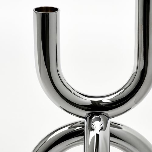 IKEA - SNODUVA, candlestick, silver-colour, 25 cm