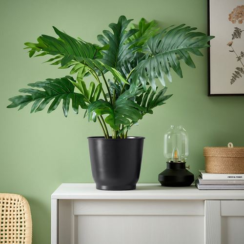 IKEA - BROKTRAST, steel plant pot, dark grey, 19 cm