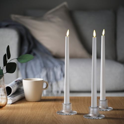 IKEA - FINSMAK, candlestick, glass, 4 cm