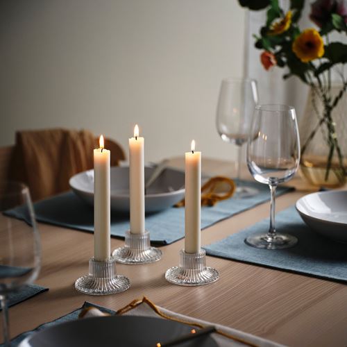 IKEA - FINSMAK, candlestick, glass, 4 cm