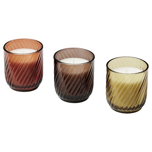 IKEA - TORNFAGEL, scented candle in cup, mixed colours, 20 hr