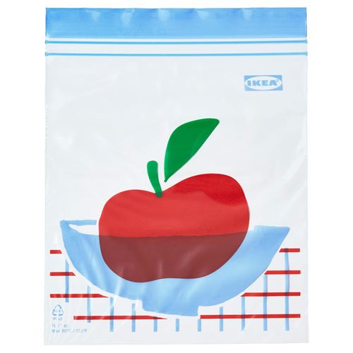 IKEA - ISTAD, resealable bag, blue/red, 1 l