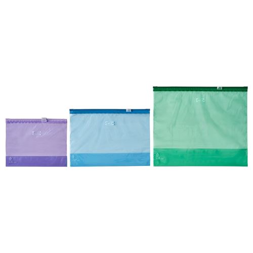 IKEA - ISTAD, kilitlenebilir buzdolabı poşeti, karışık renkler, 1-2-4 lt
