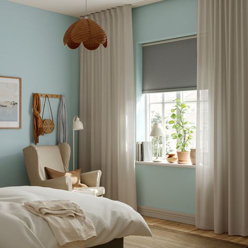 IKEA - LENDA, background curtain, 1 pair, off white, 140x300 cm