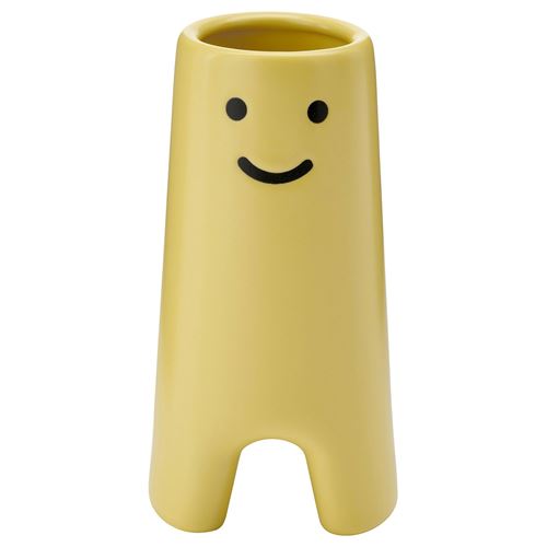 IKEA - FROVAXT, stoneware plant vase, yellow, 14 cm