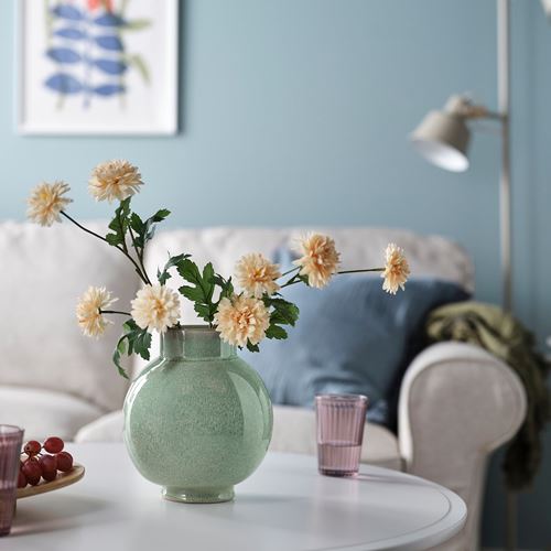 IKEA - GLANSGRAN, stoneware plant vase, light green, 23 cm