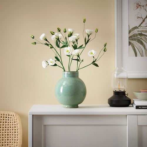 IKEA - GLANSGRAN, stoneware plant vase, light green, 23 cm