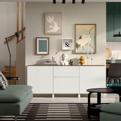 IKEA - BESTA, dolap kombinasyonu, beyaz, 180x42x75 cm