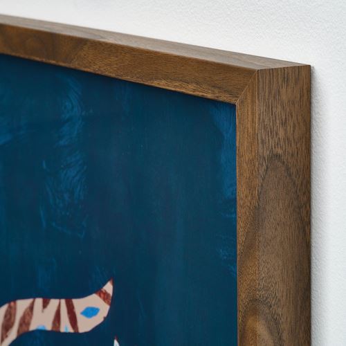 IKEA - RODALM, frame with poster, leaf cat, 50x70 cm