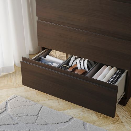 IKEA - STORKLINTA, 6 çekmeceli şifonyer, meşe görünümlü koyu kahve, 70x50x120 cm