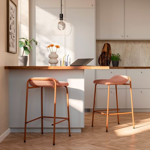 IKEA - KESNACKEN, bar taburesi, turuncu-Kelinge pas rengi, 66 cm