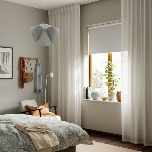 IKEA - RITVA, background curtain, 1 pair, white, 145x300 cm