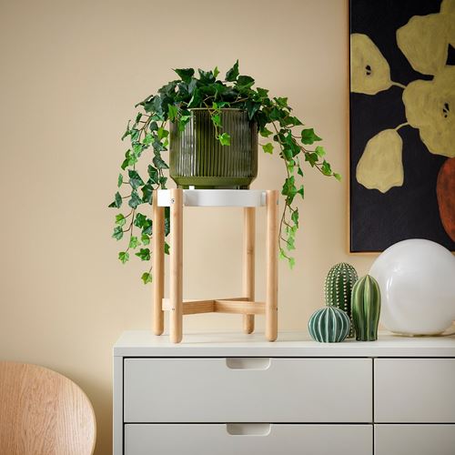 IKEA - HONUNGSPALM, stoneware plant pot, green, 19 cm