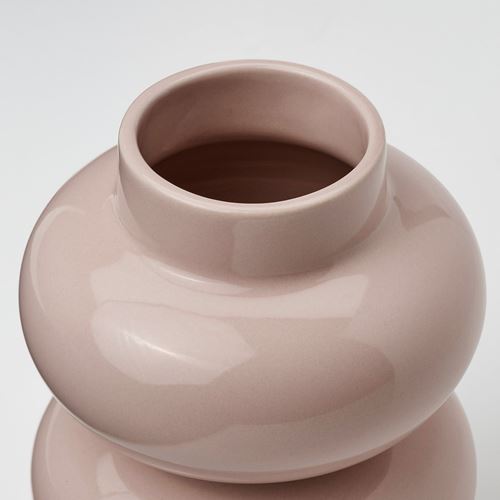 IKEA - PARLHAGG, stoneware plant vase, light pink, 14 cm