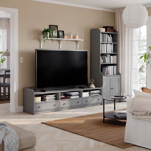 IKEA - HAUGA, tv ünitesi, gri, 276x46x199 cm