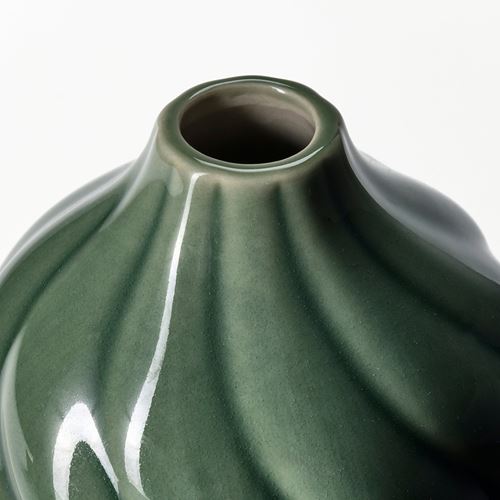IKEA - KORNSPARV, stoneware plant vase, green, 12 cm