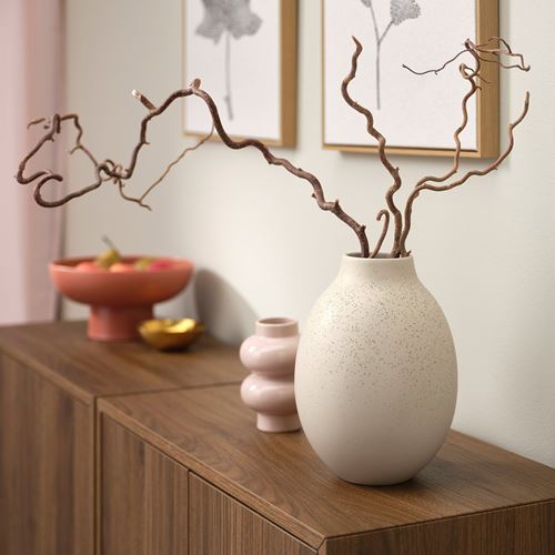 IKEA - BLODBJORK, stoneware plant vase, beige, 25 cm