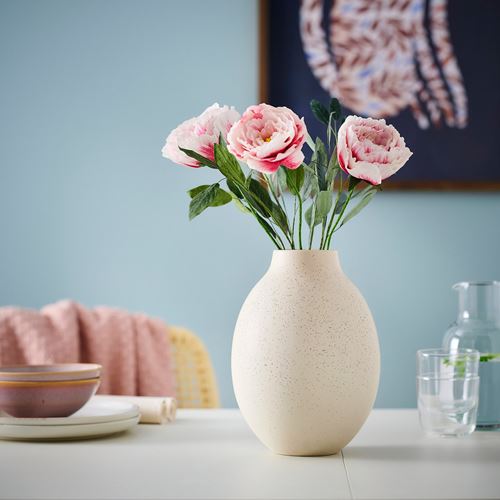 IKEA - BLODBJORK, stoneware plant vase, beige, 25 cm