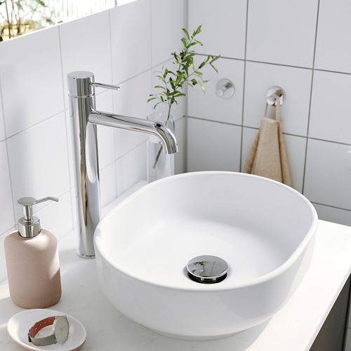 IKEA - VINDELALVEN/RANNILEN, wash-basin with water trap, white, 39x31 cm