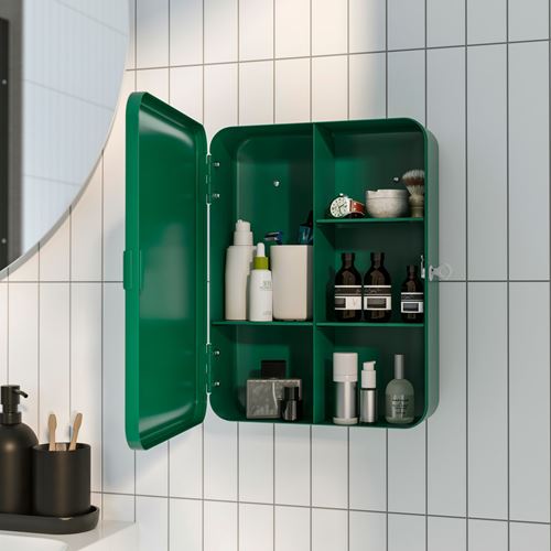 IKEA - HUSBYAN, banyo duvar dolabı, koyu yeşil, 28x11x37,5 cm