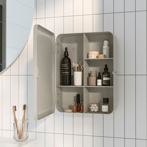 IKEA - HUSBYAN, banyo duvar dolabı, gri-bej, 28x11x37,5 cm