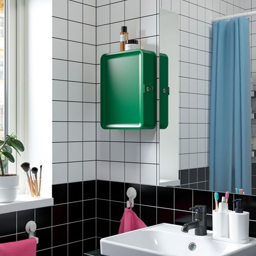 IKEA - HUSBYAN, banyo duvar dolabı, koyu yeşil, 28x11x37,5 cm