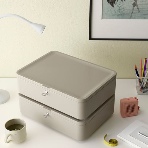 IKEA - HUSBYAN, banyo duvar dolabı, gri-bej, 28x11x37,5 cm