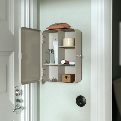 IKEA - HUSBYAN, banyo duvar dolabı, gri-bej, 28x11x37,5 cm