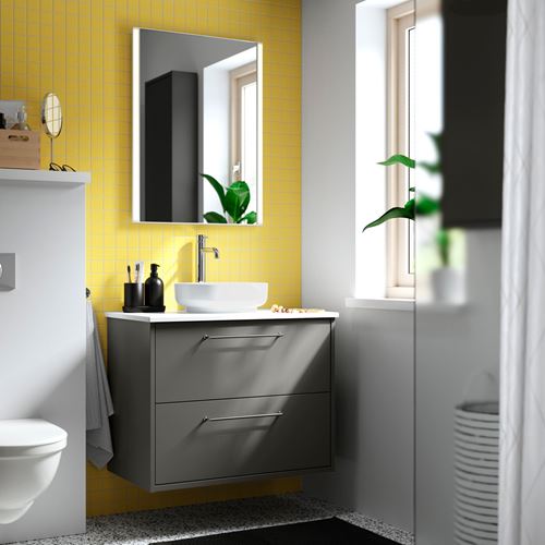 IKEA - VINDELALVEN/RANNILEN, wash-basin with water trap, white, 39x31 cm