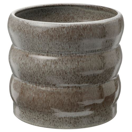IKEA - HASSELBUKETT, stoneware plant pot, grey, 15 cm