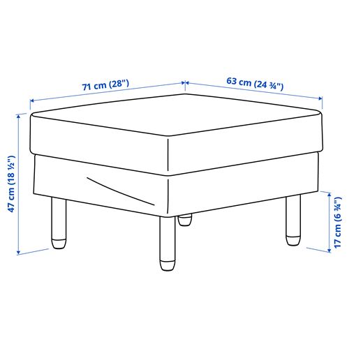 IKEA - SALTSJÖBADEN, puf, tonerud kırmızı-kahverengi