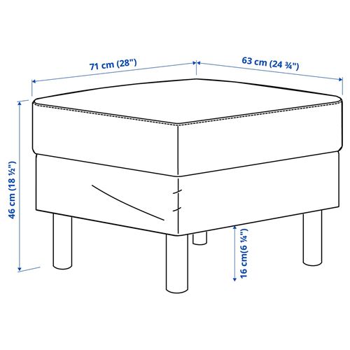 IKEA - SALTSJÖBADEN, pouffe, Blekinge white