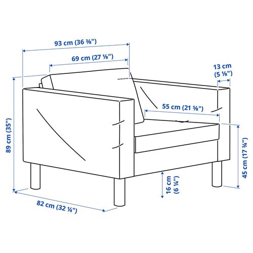 IKEA - SALTSJÖBADEN, armchair, tonerud red-brown