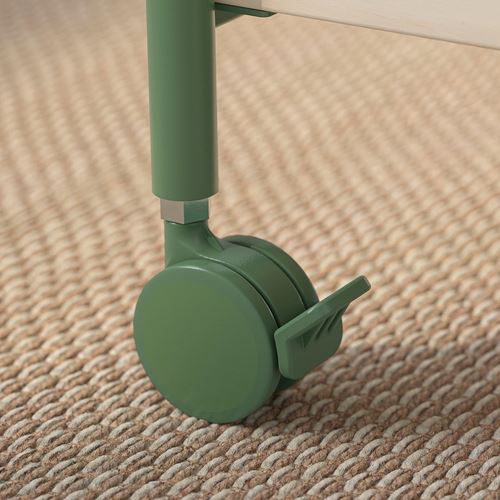 IKEA - NALMAKARE, serving tables with wheels, dark green-metal, 79x44x88 cm