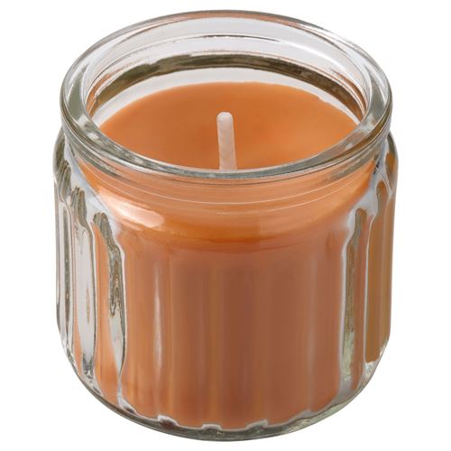 IKEA - HÖKGÖK, scented candle in cup, orange, 12 hr