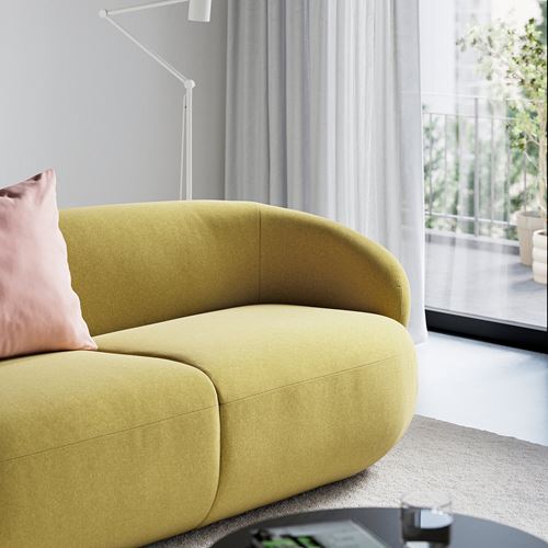 IKEA - LILLESATER, 3-seat sofa, gunnared bright green-yellow