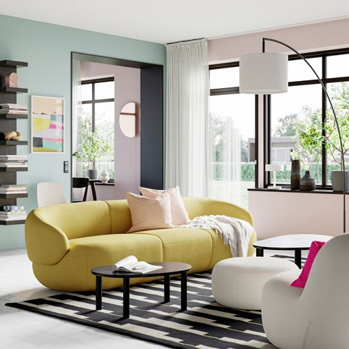 IKEA - LILLESATER, 4 seat sofa, gunnared bright green-yellow