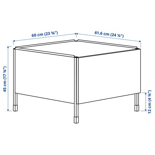 IKEA - ENHET, çamaşır makinesi/kurutucu tabanı, beyaz, 60x62x45 cm