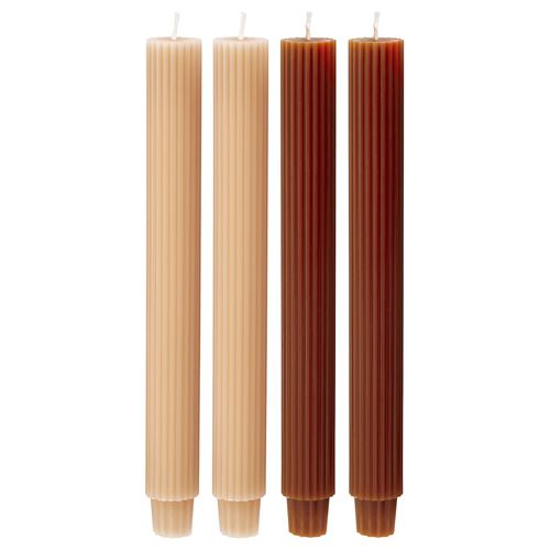 IKEA - HÖSTAGILLE, şamdan mumu, kahverengi-turuncu, 25 cm