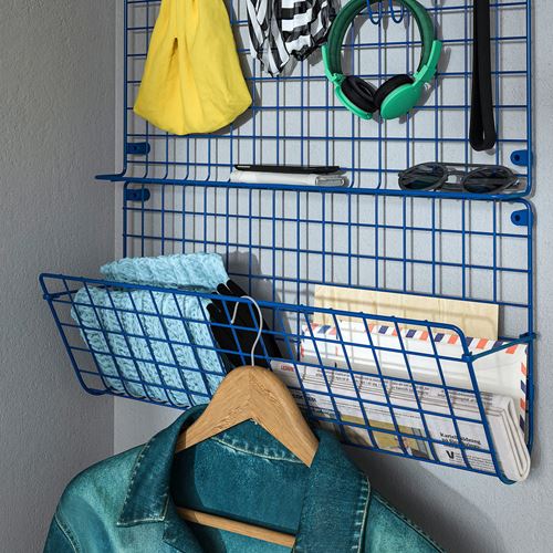 IKEA - GREJIG, wall pocket, blue, 58x17x28 cm